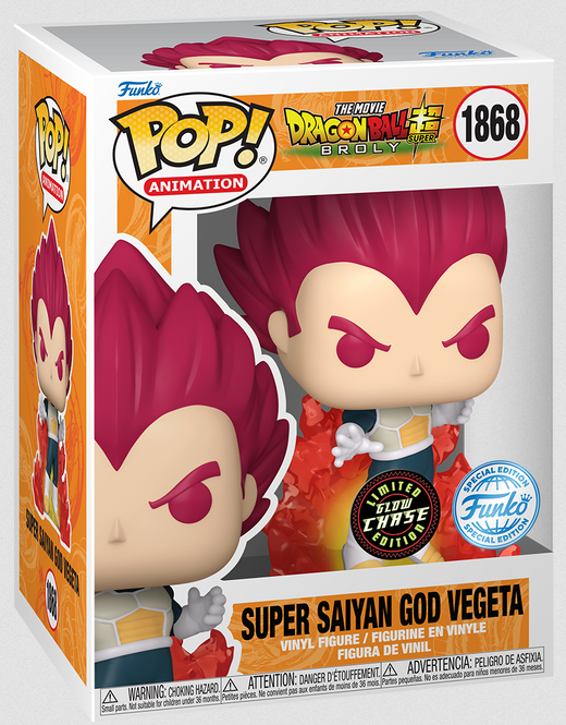 Dragon Ball Funko POP Super Saiyan God Vegeta Limited Glow Chase Edition #1868
