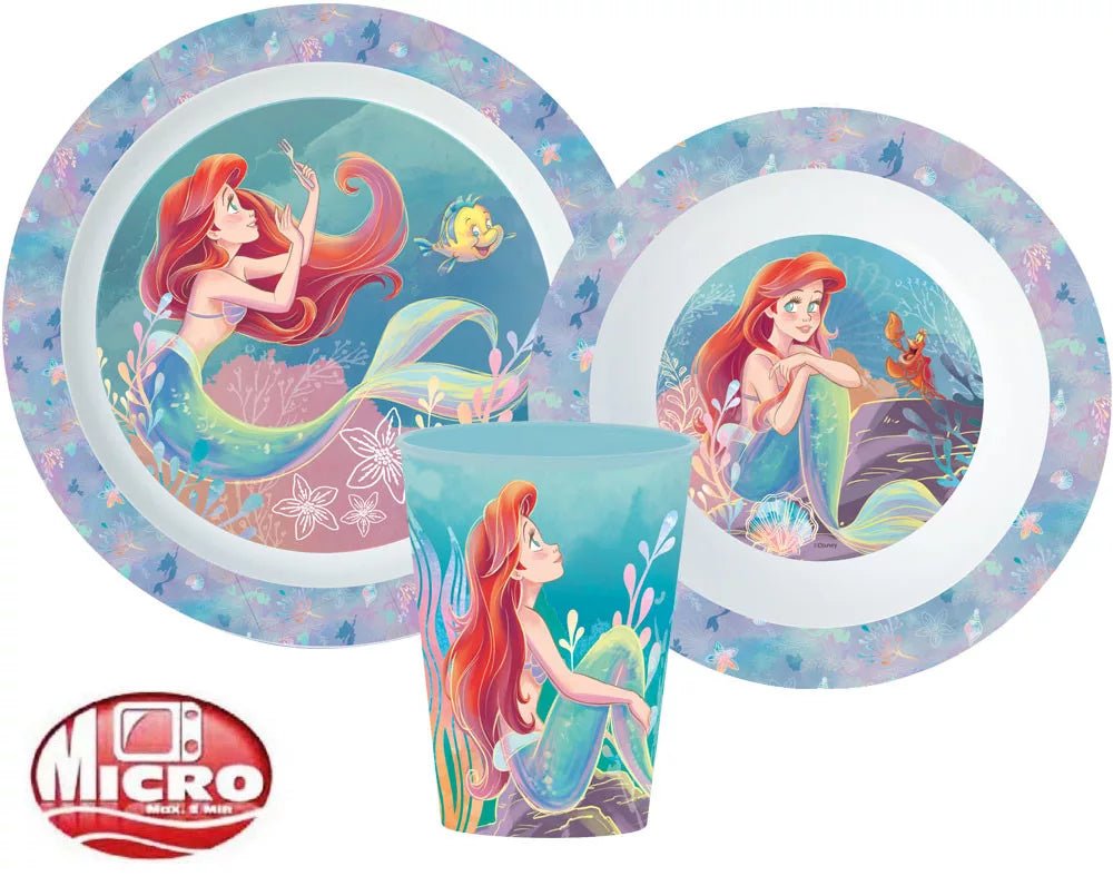 Disney Arielle Geschirrset 3 teilig von Dilaras.at | Dein Shop für Trinkflasche & Brotdosen