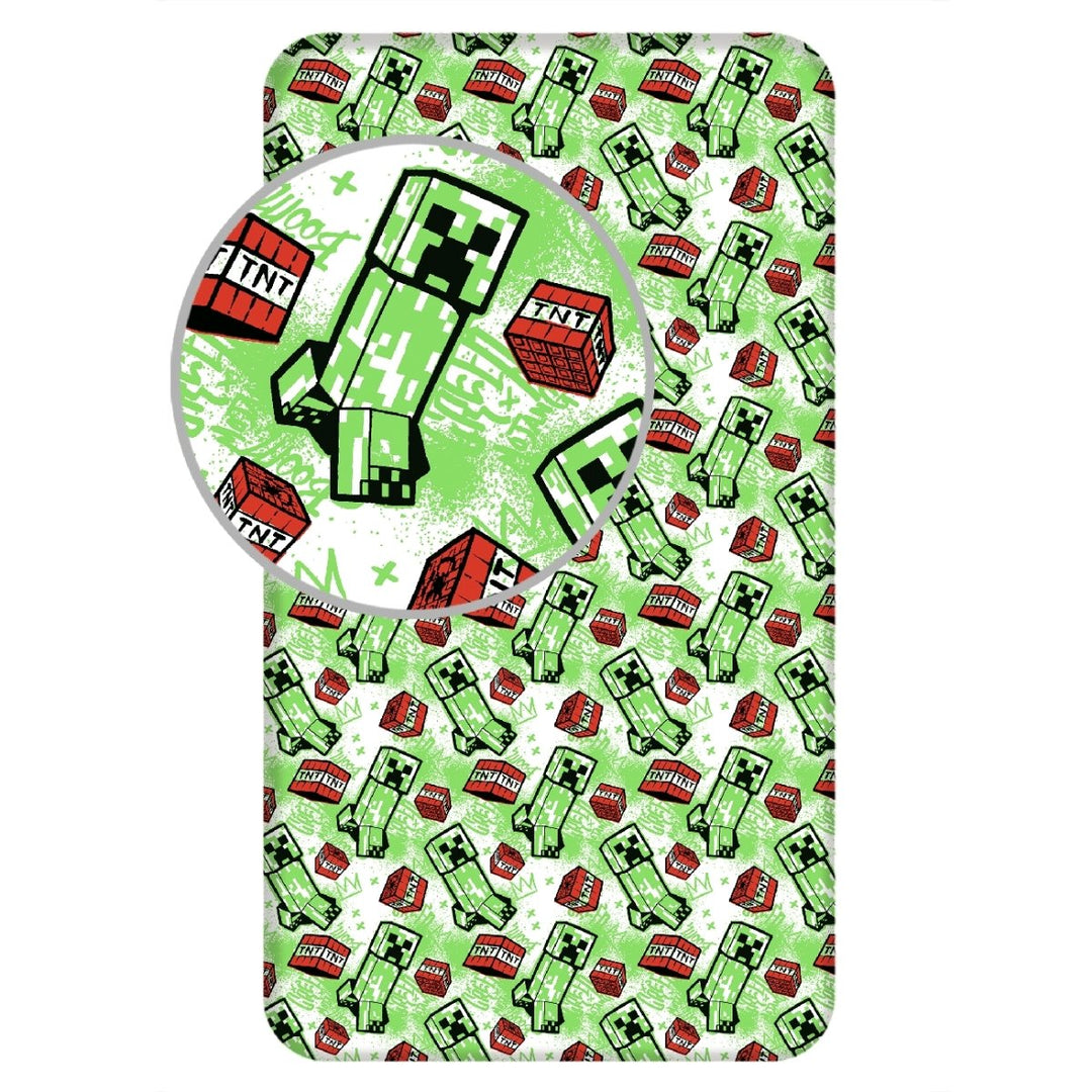 Minecraft Spannbetttuch 90x200 cm von Dilaras.at | Dein Shop für Spannbetttuch