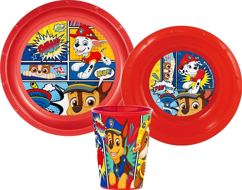 Paw Patrol Geschirrset 3 teilig von Dilaras.at | Dein Shop für Trinkflasche & Brotdosen
