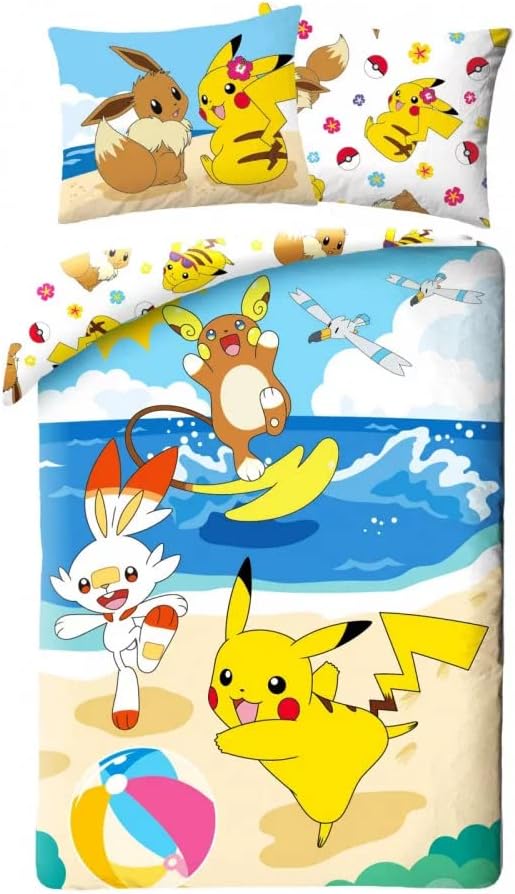 5904209604791 bettwäsche pokemon pikachu 140x200 baumwolle.