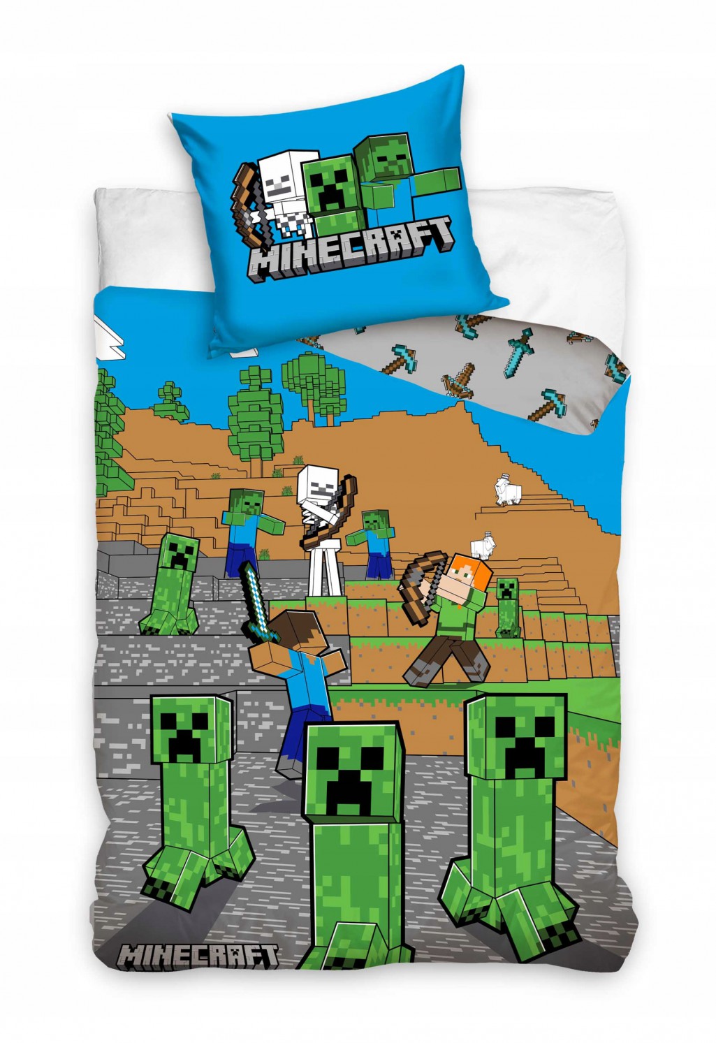Kinderbettwäsche Minecraft 140x200 cm Baumwolle