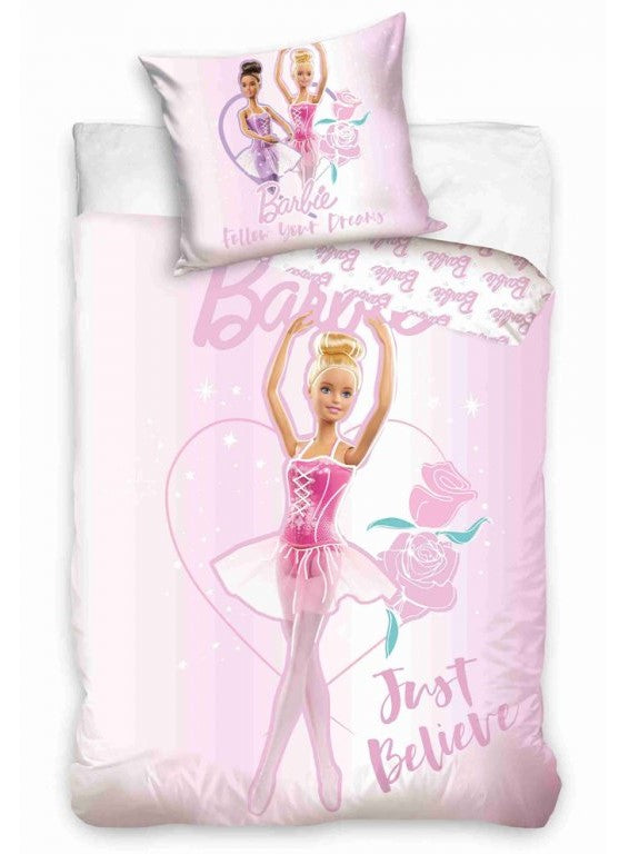 Barbie Bettwäsche 140x200 + 70x90 cm 100% Baumwolle
