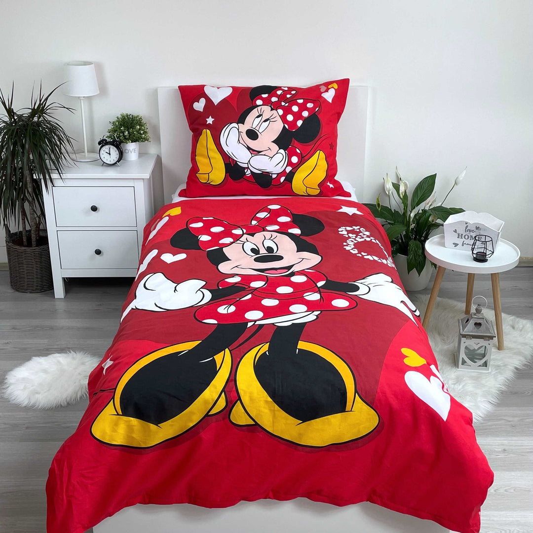 Bettwäsche Minnie Mouse Rot 140x200 cm + 70x90 cm