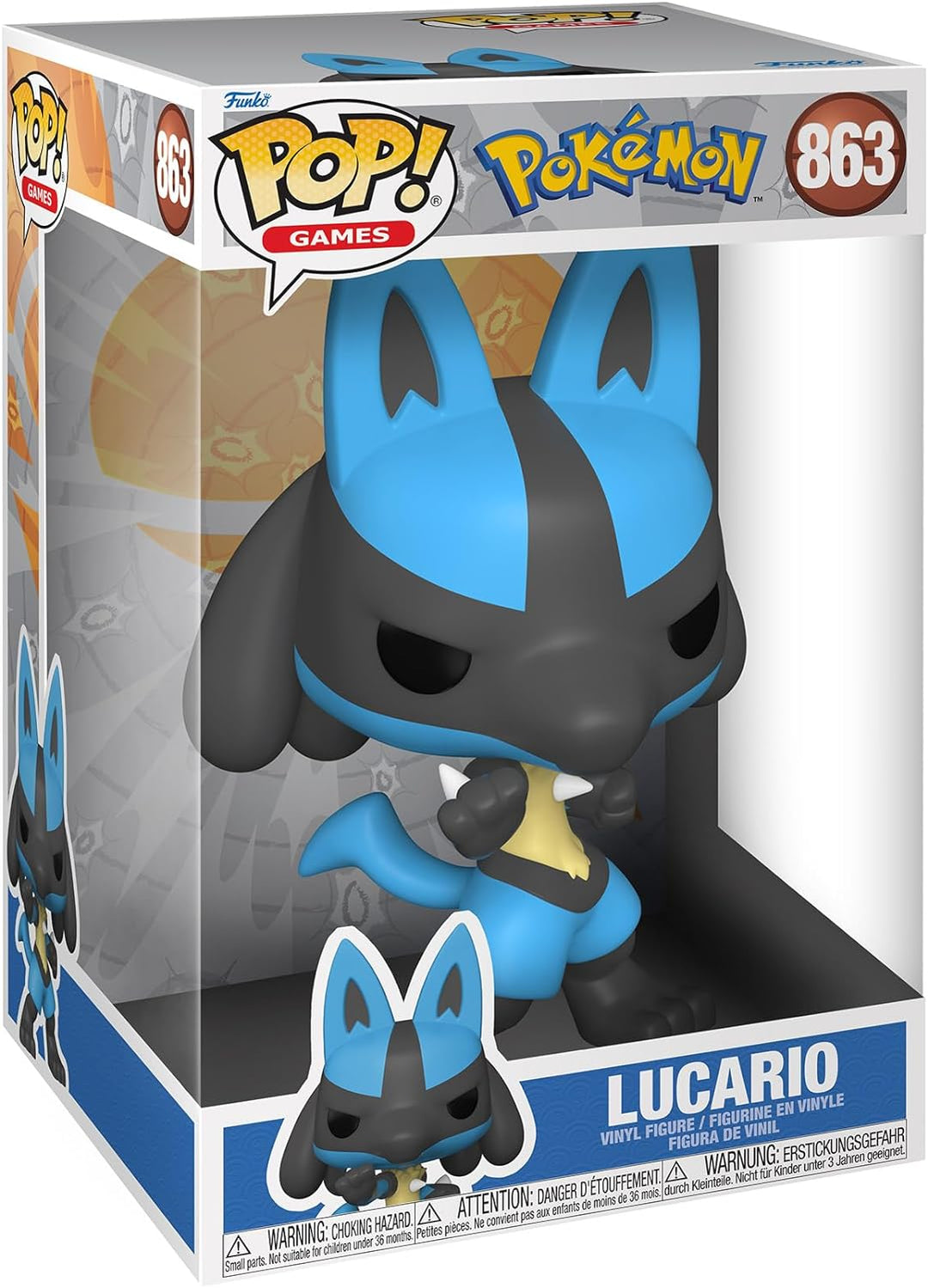 Pokemon Funko POP Lucario Jumbo Size 25 cm #863 EAN 0889698742238