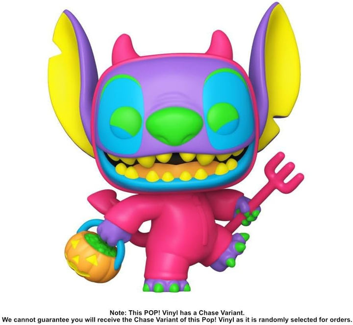Disney Funko POP Devilish Stitch #1701 Black Light Chase Limited Edition