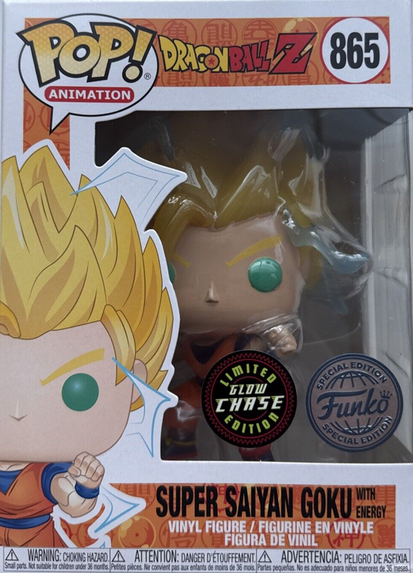 Funko POP Dragon Ball Super Saiyan Goku with Energy #865 Limited Glow Chase Edition