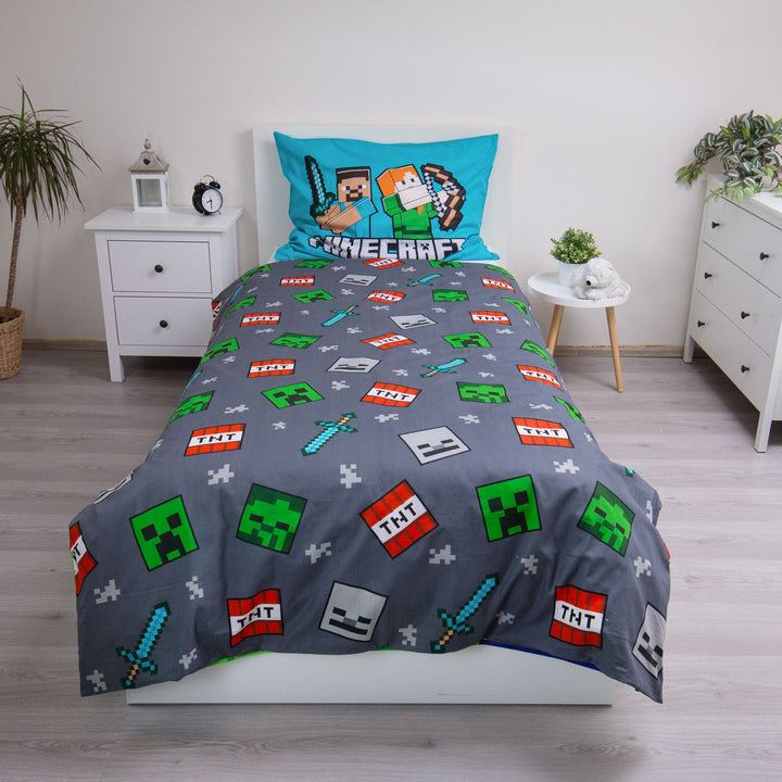Minecraft Bettwäsche Baumwolle 140x200 cm