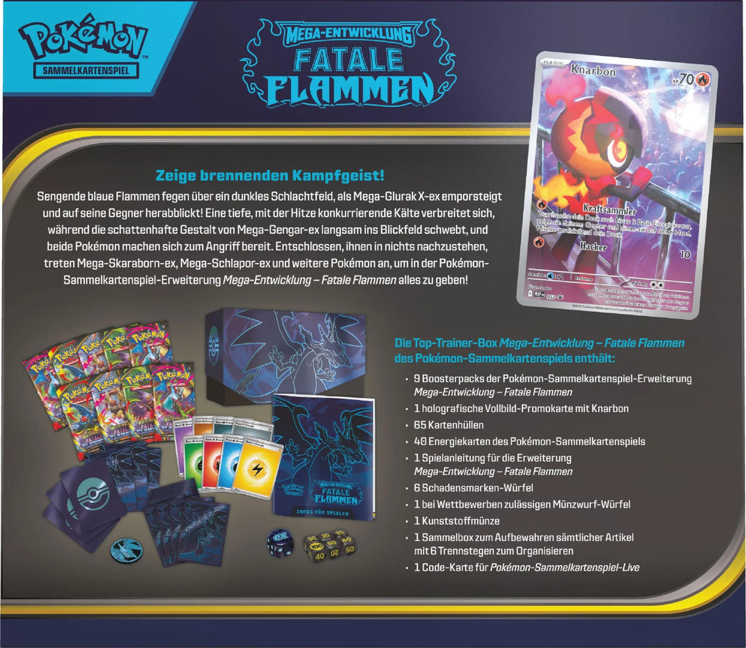 Pokemon Fatale Flammen Top Trainer Box DE