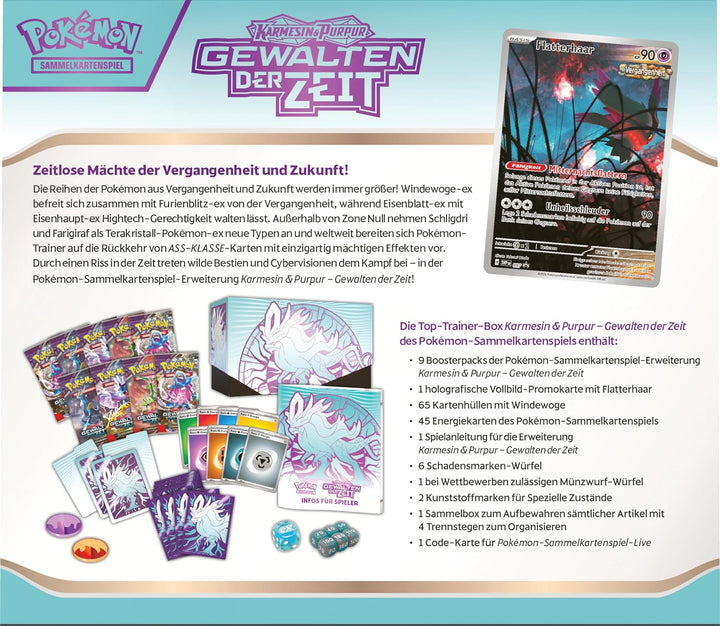 Pokemon Gewalten der Zeit Top Trainer Box Flatterhaar