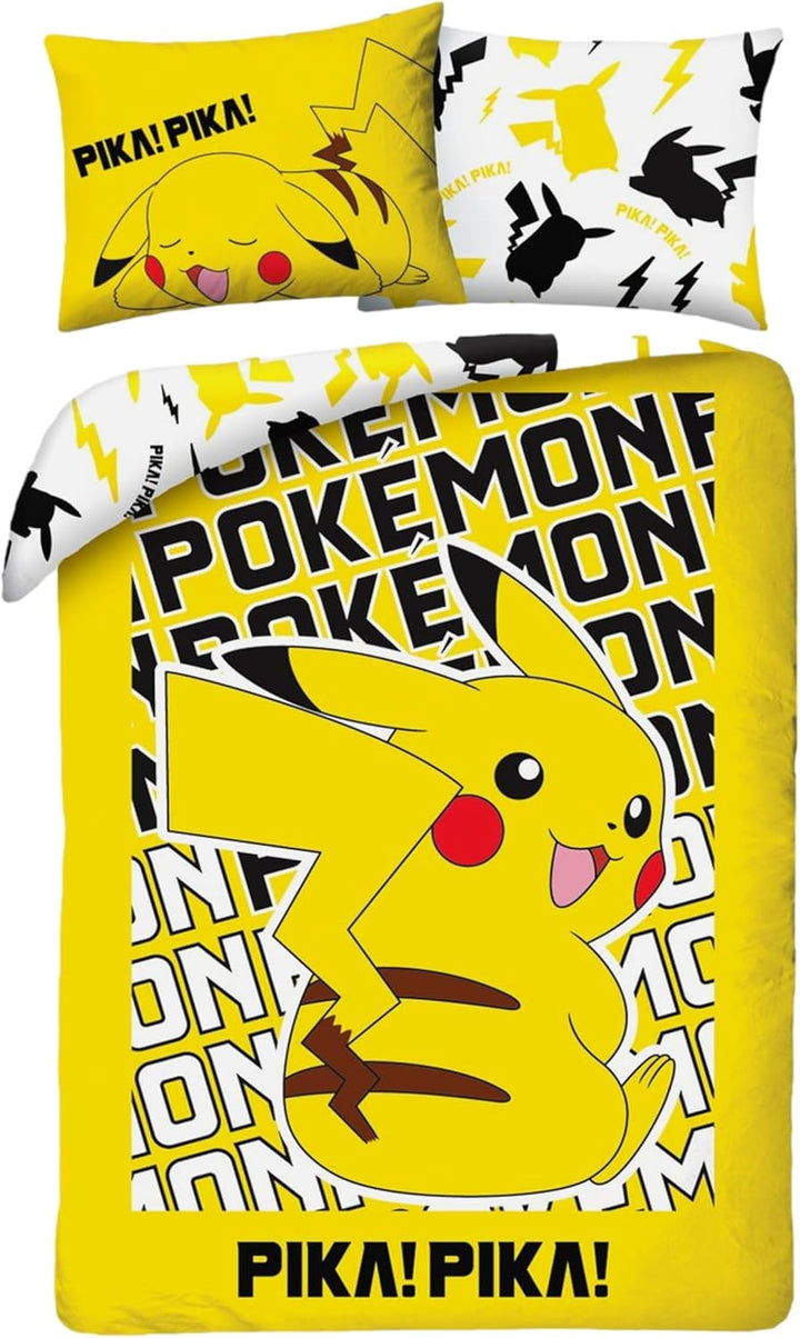 Pokemon Pikachu Bettwäsche 140x200 cm + 70x90 cm Baumwolle