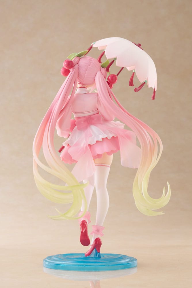 Taito Hatsune Miku AMP Statue Newley Written Sakura Miku Dress 21 cm