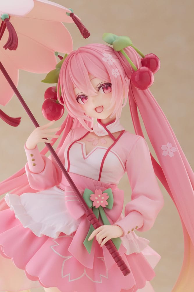 Taito Hatsune Miku AMP Statue Newley Written Sakura Miku Dress 21 cm