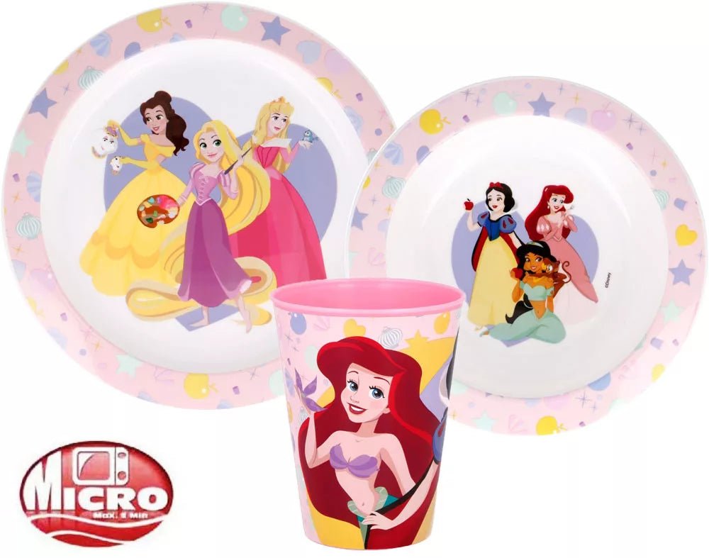 Disney Princess Geschirrset 3 teilig von Dilaras.at | Dein Shop für Trinkflasche & Brotdosen