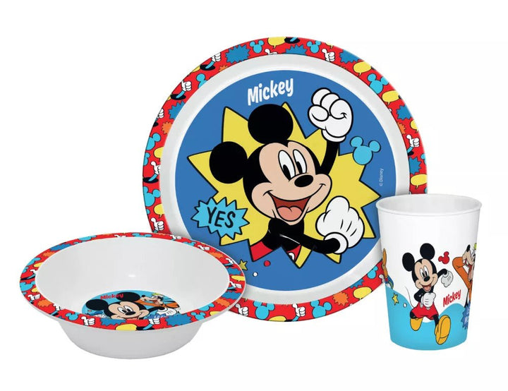 Mickey Mouse Geschirrset 3 teilig von Dilaras.at | Dein Shop für Trinkflasche & Brotdosen