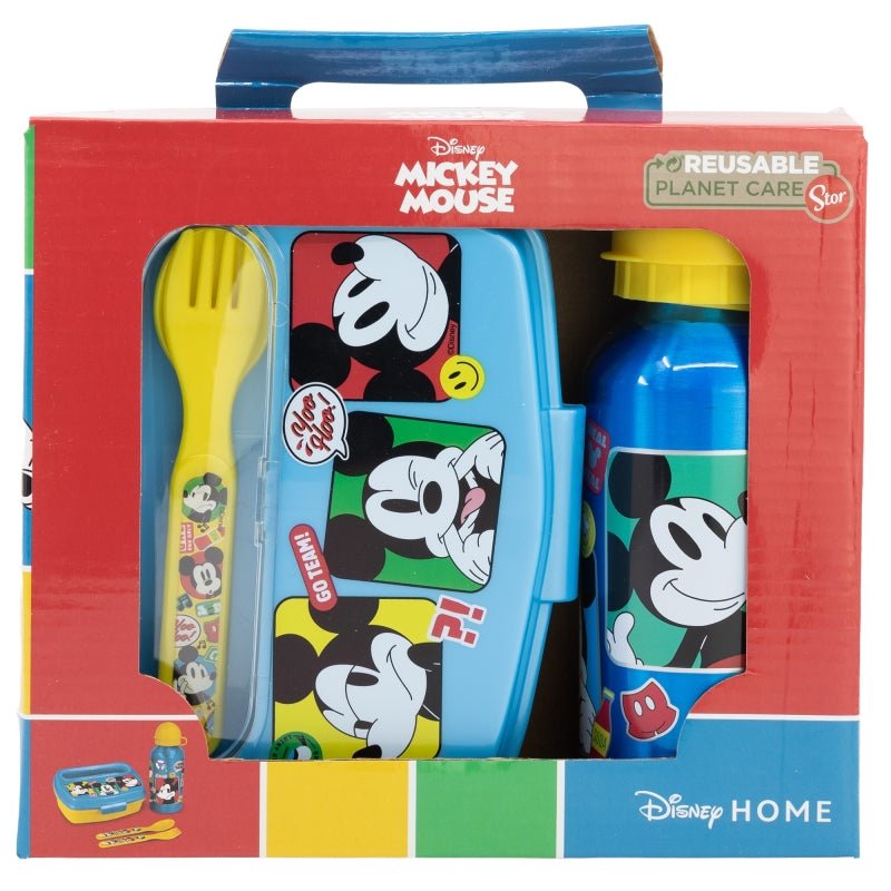 Mickey Mouse Trinkflasche & Brotdose Set 4 tlg von Dilaras.at | Dein Shop für Trinkflasche & Brotdosen