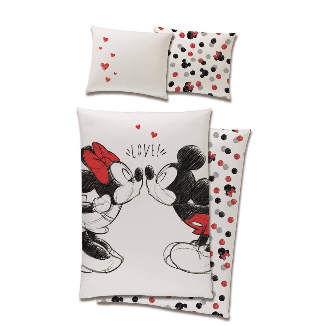 Minnie Mickey Mouse Bettwäsche 140x200 cm + 70x90 cm, 100% Baumwolle von Dilaras Babybekleidung | Dein Shop für Bettwäsche Kinder