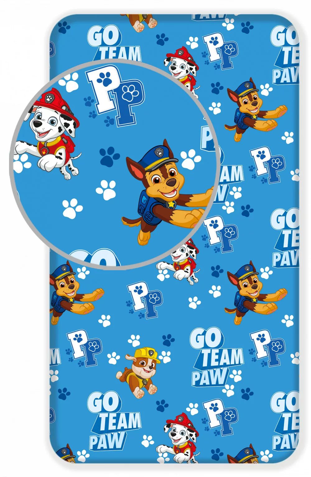 Paw Patrol Spannbettlaken blau 90x200 cm von Dilaras.at | Dein Shop für Bettlaken 90x200 cm