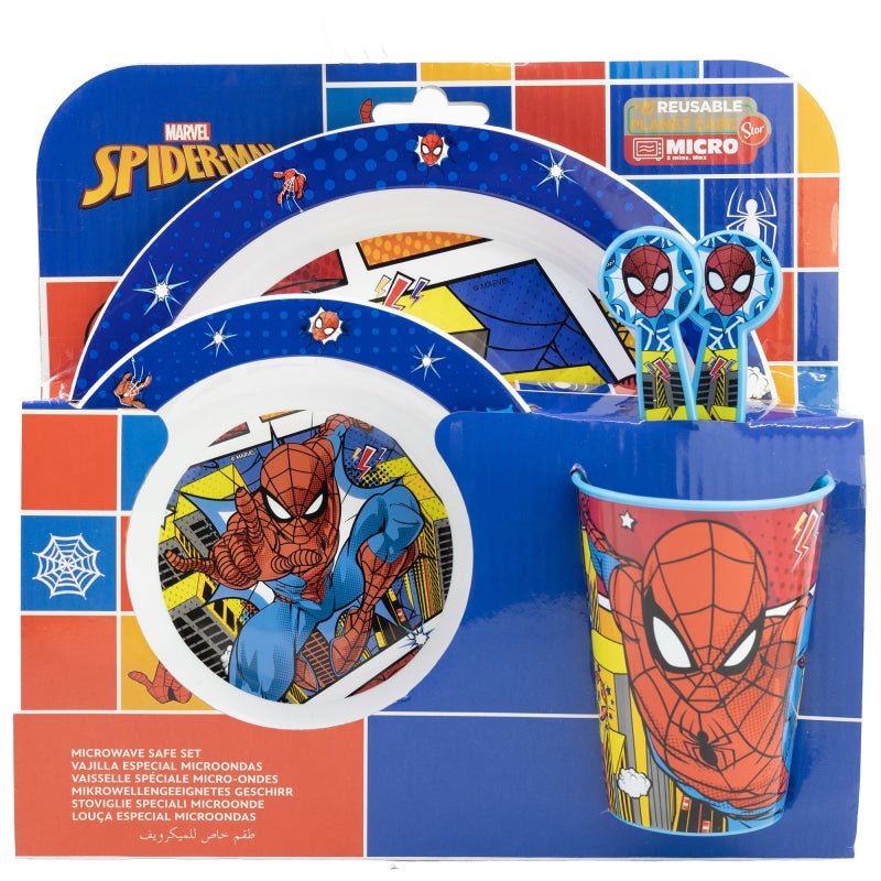 Spiderman Geschirrset 5 pcs von Dilaras.at | Dein Shop für Trinkflasche & Brotdosen