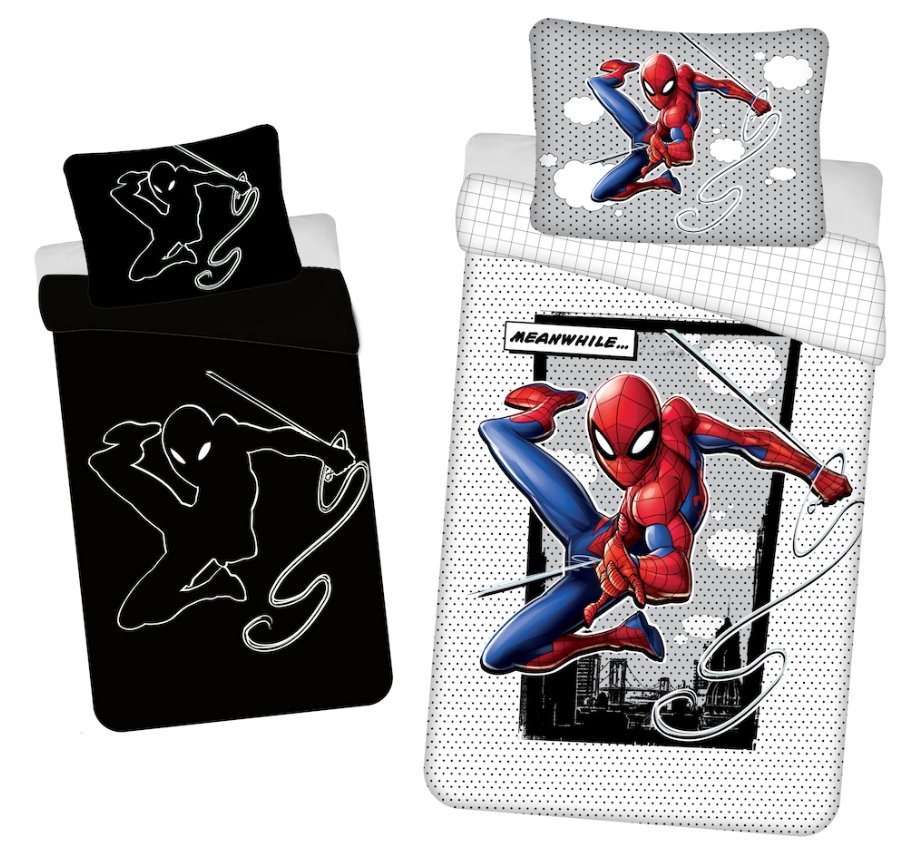 Spiderman Kinderbettwäsche mit Leuchteffekt 140x200 cm + 70x90 cm, 100% Baumwolle von Dilaras.at | Dein Shop für Bettwäsche Kinder