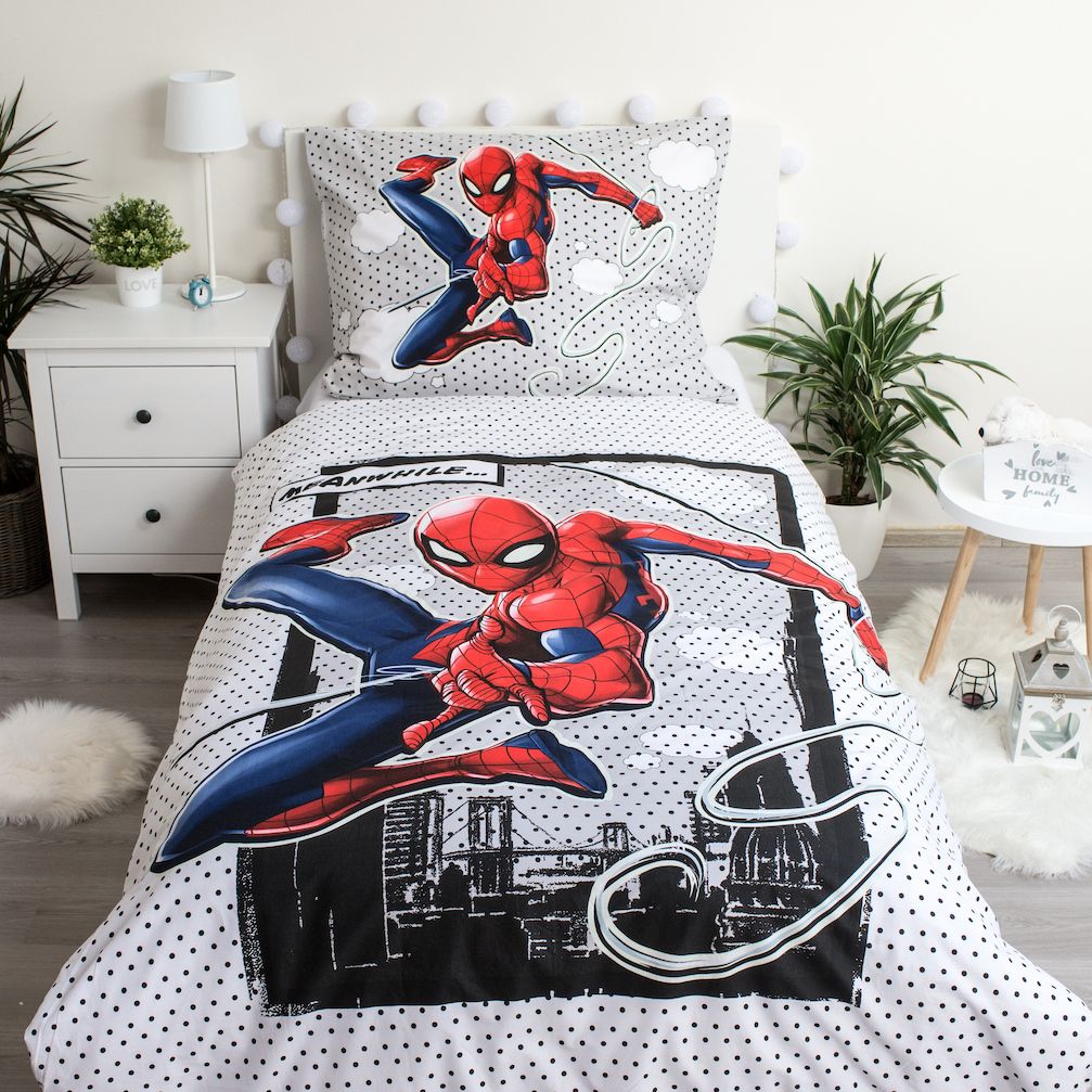 Spiderman Kinderbettwäsche mit Leuchteffekt 140x200 cm + 70x90 cm, 100% Baumwolle von Dilaras.at | Dein Shop für Bettwäsche Kinder